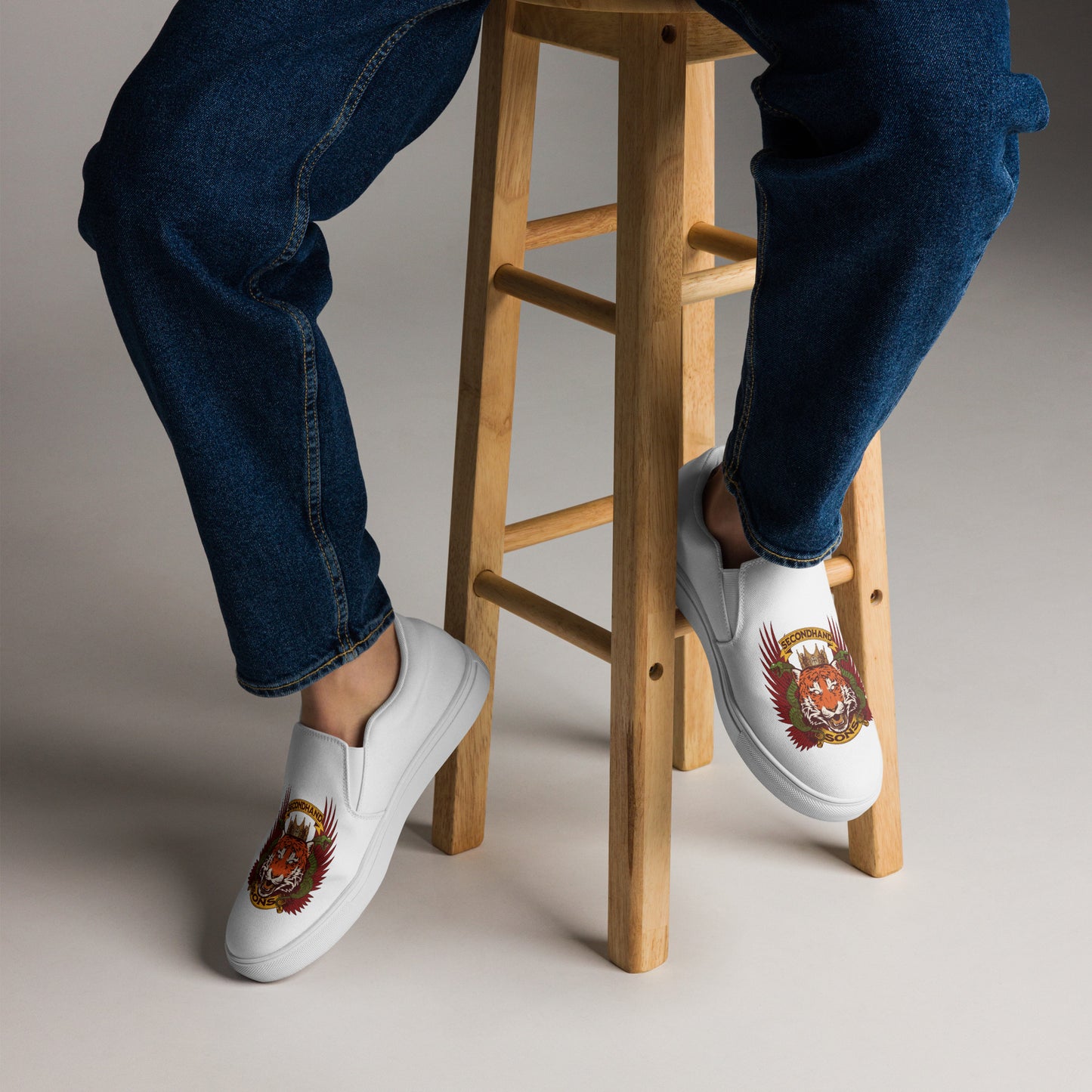 Snakes and tigers Men’s slip-on canvas shoes