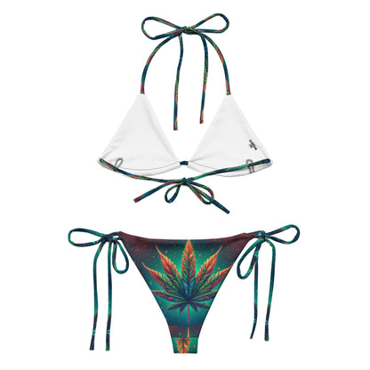 Psychedelic flower recycled string bikini