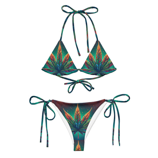 Psychedelic flower recycled string bikini