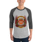 Snakes and tigers 3/4 sleeve raglan shirt